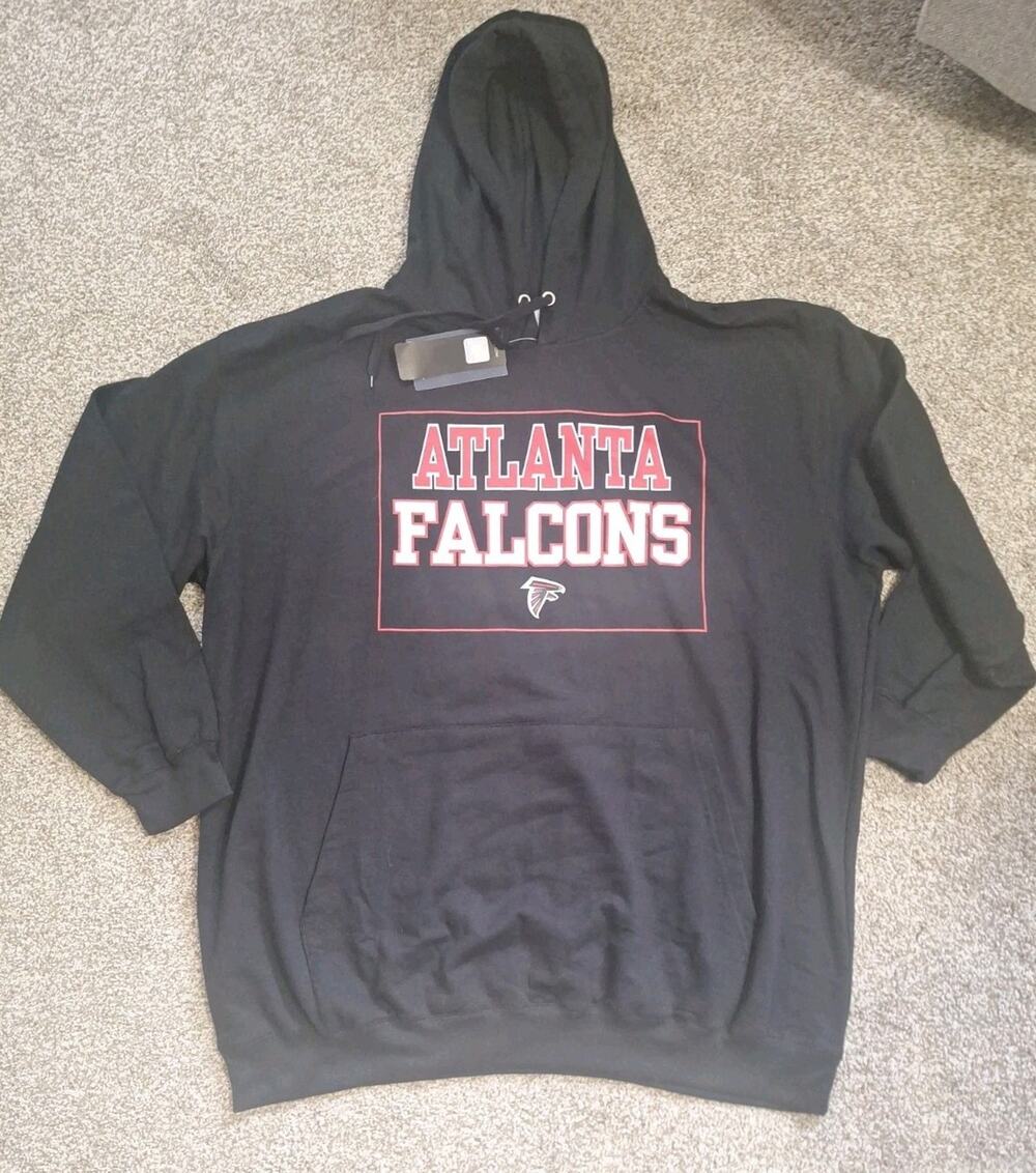 NWT Fanatics Atlanta Falcons Hoodie Mens Sweatshirt Pullover 4XL Kangaroo Pocket